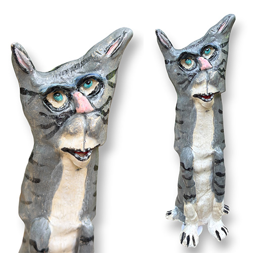 Carolyn Simmons 7" Blue-Eyed Gray Tabby Cat Sculpture DP6384
